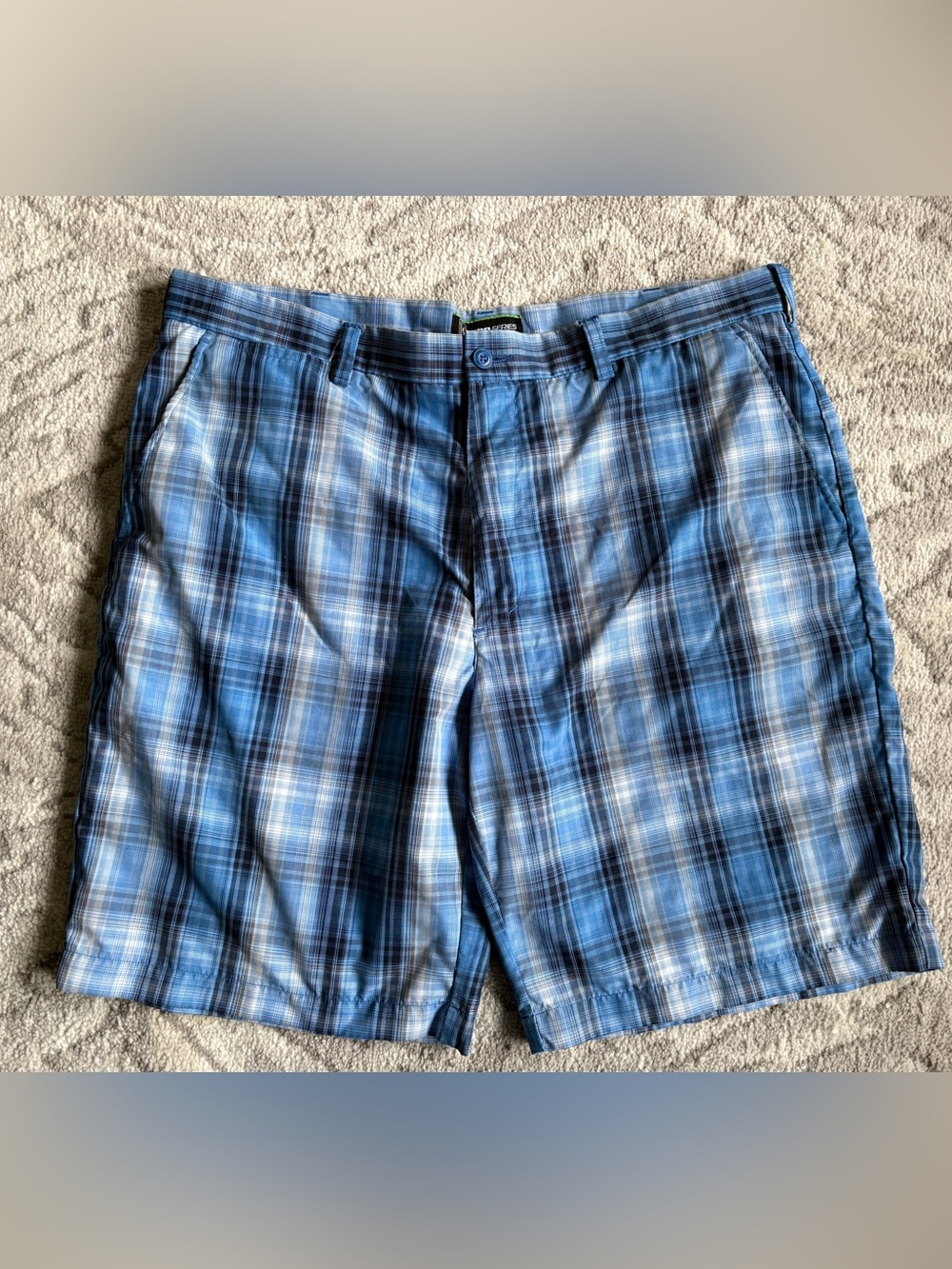 PGA tour Men's Golf Shorts Blue Plaid Size 38